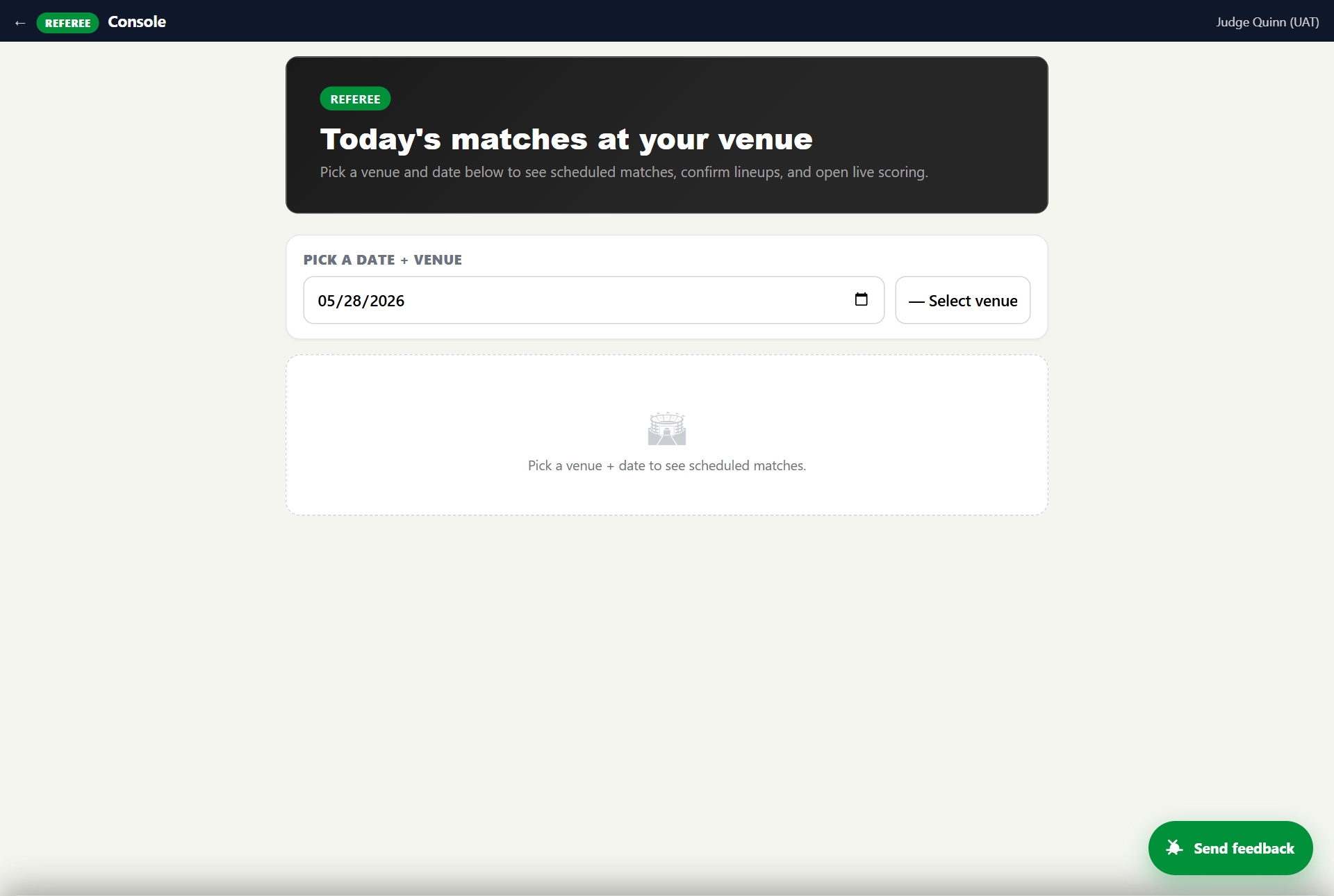Referee live-scoring console