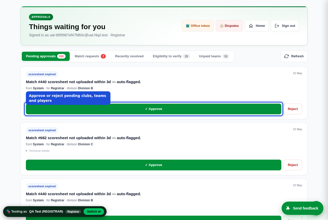 Registrar queue