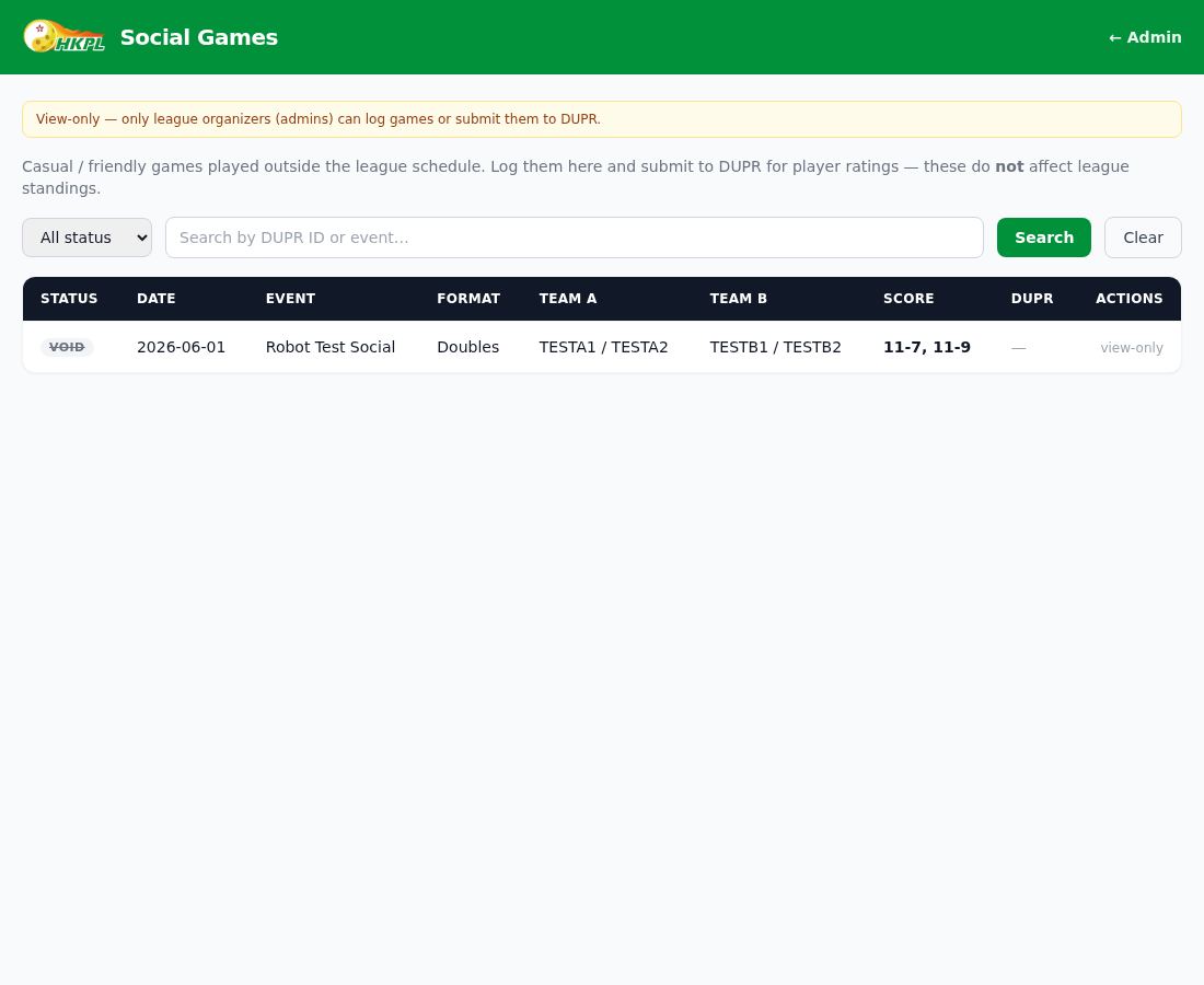 Log a social game