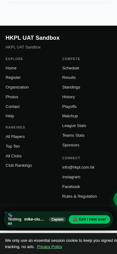 mobile footer